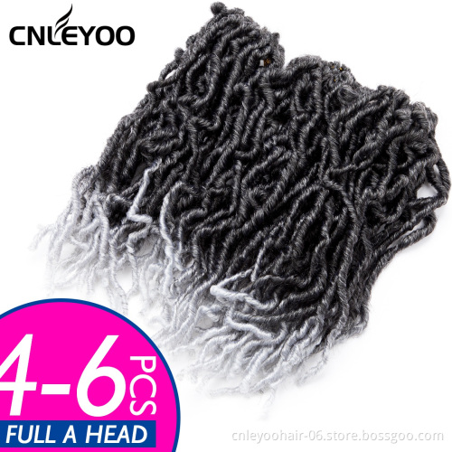 Factory 10 Inch 24 Roots New Faux Loc Crochet Braids Short Nu Locs Crochet Hair For Women